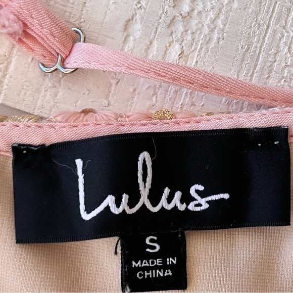 Lulus Women’s Lace Overlay Slip Dress V-Neck Lace Up‎ Back Size Small - Picture 7 of 10